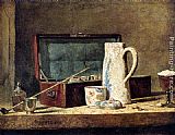 Pipes And Drinking Pitcher by Jean Baptiste Simeon Chardin